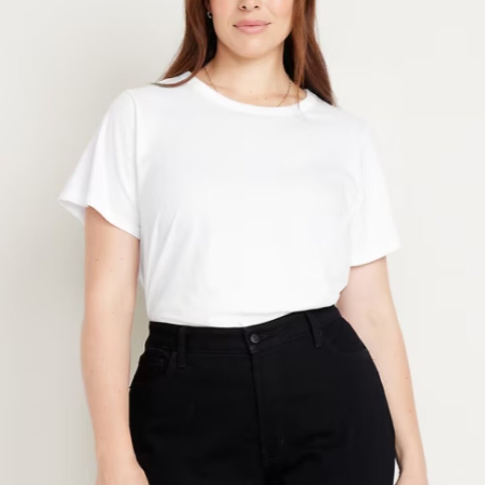 Old Navy Women's Plus Size White Soft Basic T-Shirt Size 3X